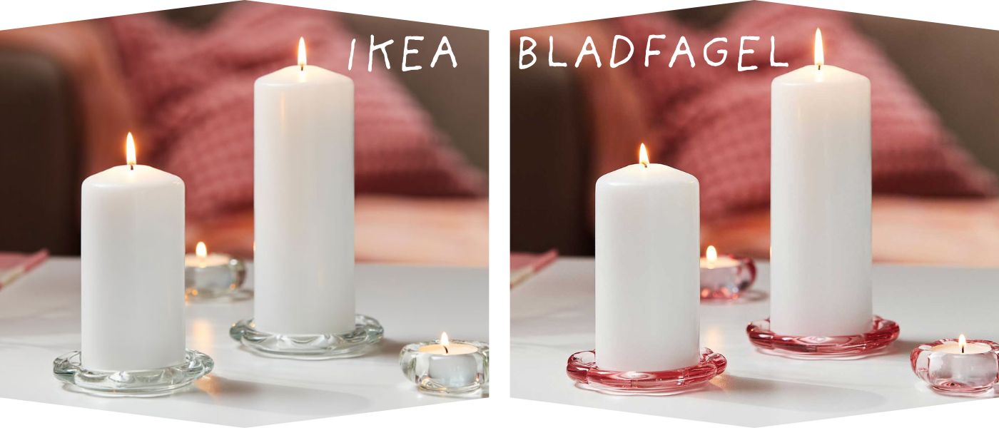 جا شمعی ایکیا مدل IKEA BLADFAGEL قطر 11 سانتی متر